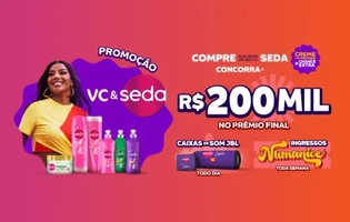 Seleção Americanas: Promoção Vc & Seda - Compre e Concorra a R$200mil + Caixa JBL + Ingresso Numanice