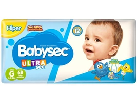 [C. Ouro] Fralda Babysec Ultrasec Galinha Pintadinha Tam. G - 8,5 a 12kg 68 Unidades | R$40