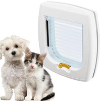 Ferplast SWING 1, porta para gatos e pequenos animais, entrada e saída controlável bidirecional, instalação universal, branco, PP