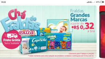 Chá de fraldas extra