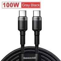 [Taxa Inclusa] [Combo 3un cada R$30]Kit 3 Cabo Baseus-Cabo USB Tipo C  100W, 2 Metros 