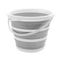 [PRIME] Powermaid Balde Retrátil de Silicone com Alça Dobrável Multiuso - 10 Litros - Branco e Cinza