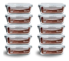 Conjunto 10 Potes de Vidro 640ml com Trava