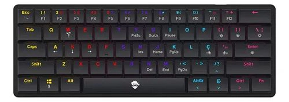 Teclado Gamer 60% ABNT2 Switch Red PT-BR