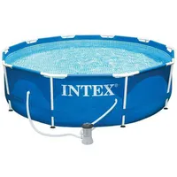 Piscina Intex 6.503 Litros Estrutural Azul Armação Bomba Filtrante - Intex | R$579