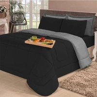 Kit Edredom Casal Queen + Jogo de Lençol 06 pçs Aconchego