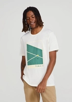 Camiseta Masculina Manga Curta Estampada - Off White