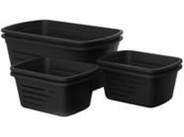 Kit Cestos Organizadores Retangular Preto - 6 peças 