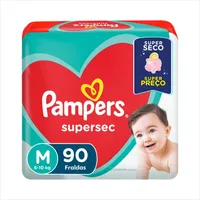 Fralda Pampers Supersec M - 90 fraldas
