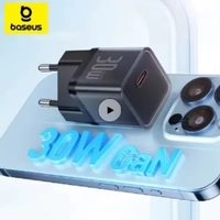 [TX Inclusa] Carregador BASEUS Tipo C 30W Super Rápido GaN com Proteção de Temperatura