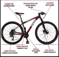 Bicicleta GT Sprint MX1 27v Câmbio Shimano Altus Aro 29 Alumínio vermelha | R$1630