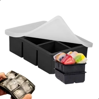 Forma De Gelo Quadrado Com Tampa Grande 6 Gelos Drinks Licor