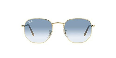 Óculos Ray-Ban Hexagonal Ouro Lente Azul 54