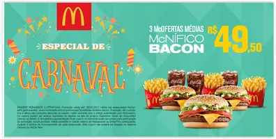 3 McOfertas McNífico Bacon R$50