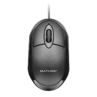 Mouse Óptico Multilaser Com Fio, 1200 DPI - Preto | R$8