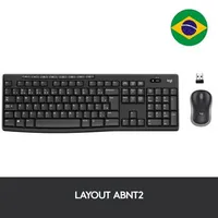 Teclado e Mouse Logitech MK270 Sem Fio Multimídia Preto ABNT2 | R$ 140