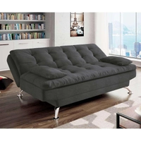 Sofá-Cama 3 Lugares Casal Premium Suede Cinza
