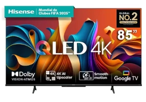 Smart TV 85" UHD 4K QLED Hisense 85Q6N Google TV com HDR10+, Dolby Atmos, Modo Esporte, Modo Jogo Plus e Compatível com Alexa