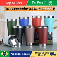 [R$6 ''MOEDAS''/BR] Copo Térmico 473ml com Tampa e Abridor #Aliexpress🇧🇷