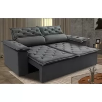 Sofá Retrátil e Reclinável Cama inBox Compact 1,50m Tecido Suede Velusoft Cinza magazine luiza