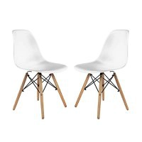 Conjunto com 2 Cadeiras Eames Prizi Lake - Branca