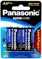 [Super 9,86] Panasonic UM-3SHSL8P6, Pilha Comum Linha Super Hyper Proteção Antivazamento, pacote de 8