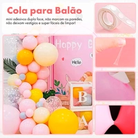 Gotas Adesivas Para Balão Fita Cola Gruda Balão Bexiga Com 100 Pontos de Cola