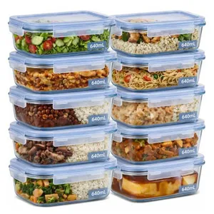 Kit 10 Potes Vidro Herméticos 640ml