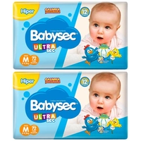 Fralda Babysec UltraSec Galinha Pintadinha M - 144 Unidades