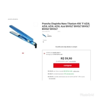 Prancha Chapinha Nano Titanium 450 °F AZUL Bivolt - R$ 50