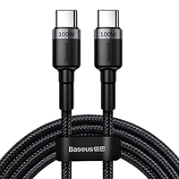 Cabo Usb-C 2 Pontas 100W Fast Charge Ultra Potente PD 2.0 com 2 Metros Baseus