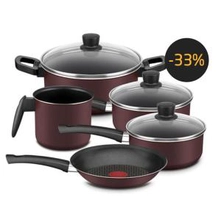 Conjunto de Panelas Rochedo Delice 9295303741 Grená - 5 Peças - R$135,90