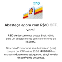 Abasteça 60 reais e ganhe 10 de desconto