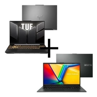 Bundle Asus - Notebook ASUS TUF F16 Core 5 210H. RTX 3050 6GB, 16/512GB, Tela FHD IPS 144Hz + Vivobook Go 15 Ryzen 3 7320U, 4/128GB, Tela FHD
