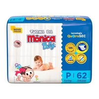 Fralda Turma da Mônica P Mega c/62 Unidades