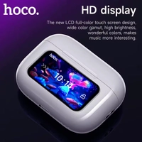 [R$23 MOEDAS/TAXA INCLUSA] Fone Bluetooth 5.3 HOCO EW72 Anc, Com Tela LCD Touch na Case