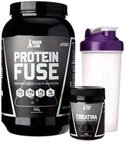 Kit Whey Protein Fuse 900g + Creatina 100g + Coqueteleira Roxa Dark Lab | R$130