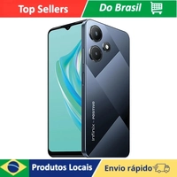 【DoBrasil/App/Moedas】Smartphone Infinix Hot 30i 4G com Tela 6.6 Polegadas 90Hz 128GB 4GB RAM Câmera Dupla 50MP e Bateria 5000mAh