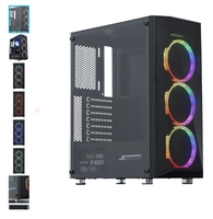 VOLTOU! Gabinete SuperFrame Flow, Mid Tower, RGB, Vidro Temperado, ATX, Black, Sem Fonte, Com 3 Fans