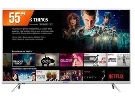 Smart TV LED 55`` Ultra HD 4K Semp 55K1US 3 HDMI 2 USB Wi-Fi Integrado Conversor Digital - R$2499