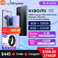 (11.11) Smartphone Xiaomi 11T - Câmera de 108MP, 128/256GB, global