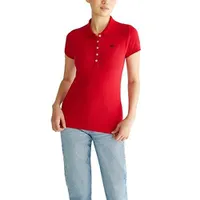 Camisa polo feminina Aero Solid A87, vermelho