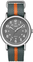 Timex Relógio unissex T2N649 Weekender, cinza/laranja