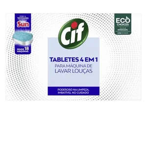 [REC][PRIME]Cif Tabletes 4 Em 1 Para Máquina De Lavar Louças 324g