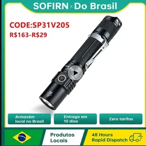 [no Brasil/Moedas R$135] Lanterna LED Sofirn SP31 V2 Portátil, 1200 Lumens, Recarregável, A Prova D'Água com Diversas Funções