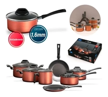 Jogo De Panelas Antiaderente 7 Peças Clove 7111/401 Brinox | R$199