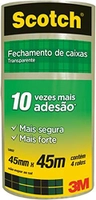(REC / Levando 3 Packs) Scotch, 3M, Fita Empacotamento Transparente 45Mm X 45M 4 Unidades