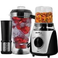 Liquidificador Britânia Eletronic Pro 2 em 1 com 4 Velocidades e 800W - Prata/Preto - R$85