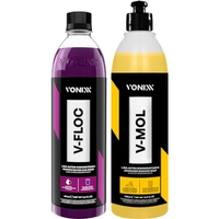 Kit Shampoo Automotivo Sujeira Pesada V-floc 500 ml V-mol 500 ml Vonixx