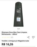 [1ª Compra / App] 3 Shampoo Dove Men Care Limpeza Refrescante - 400ml - R$29